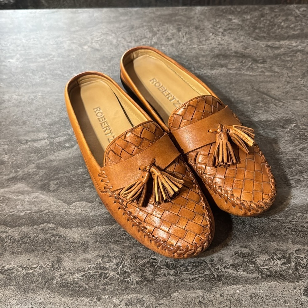 ROBERT ZUR SHELL LEATHER HALF LOAFER. S 5.5 - Picture 2 of 10
